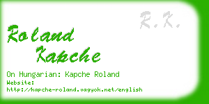 roland kapche business card